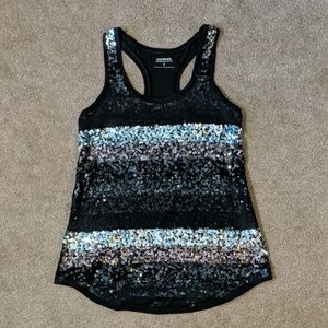 Express Racer Back Sequin Tank